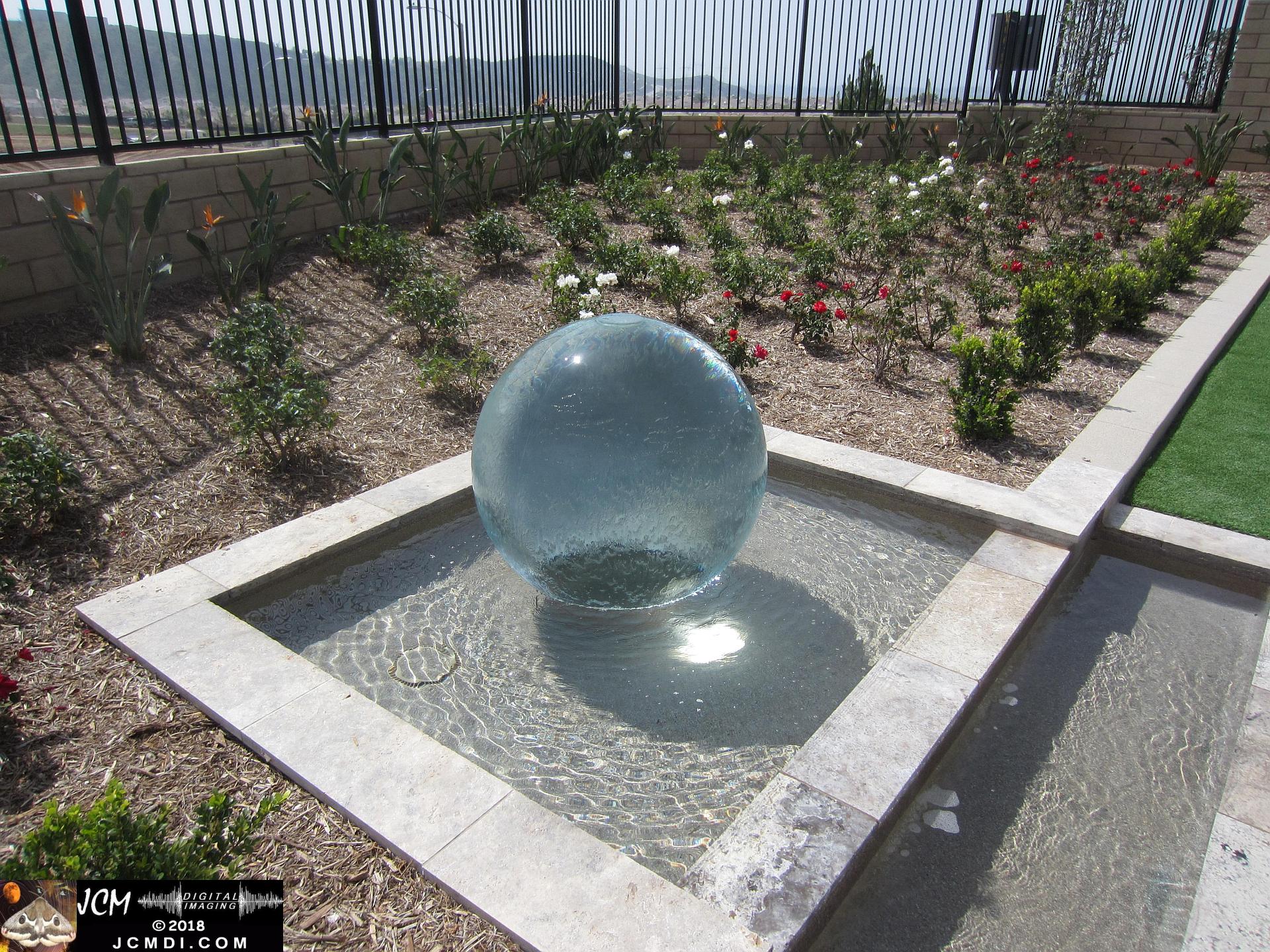 Giant crystal ball at Plum Cyn model home in Saugus, CA